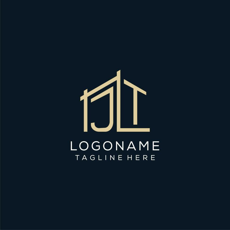 Initial JT logo, clean and modern architectural and construction logo design vector