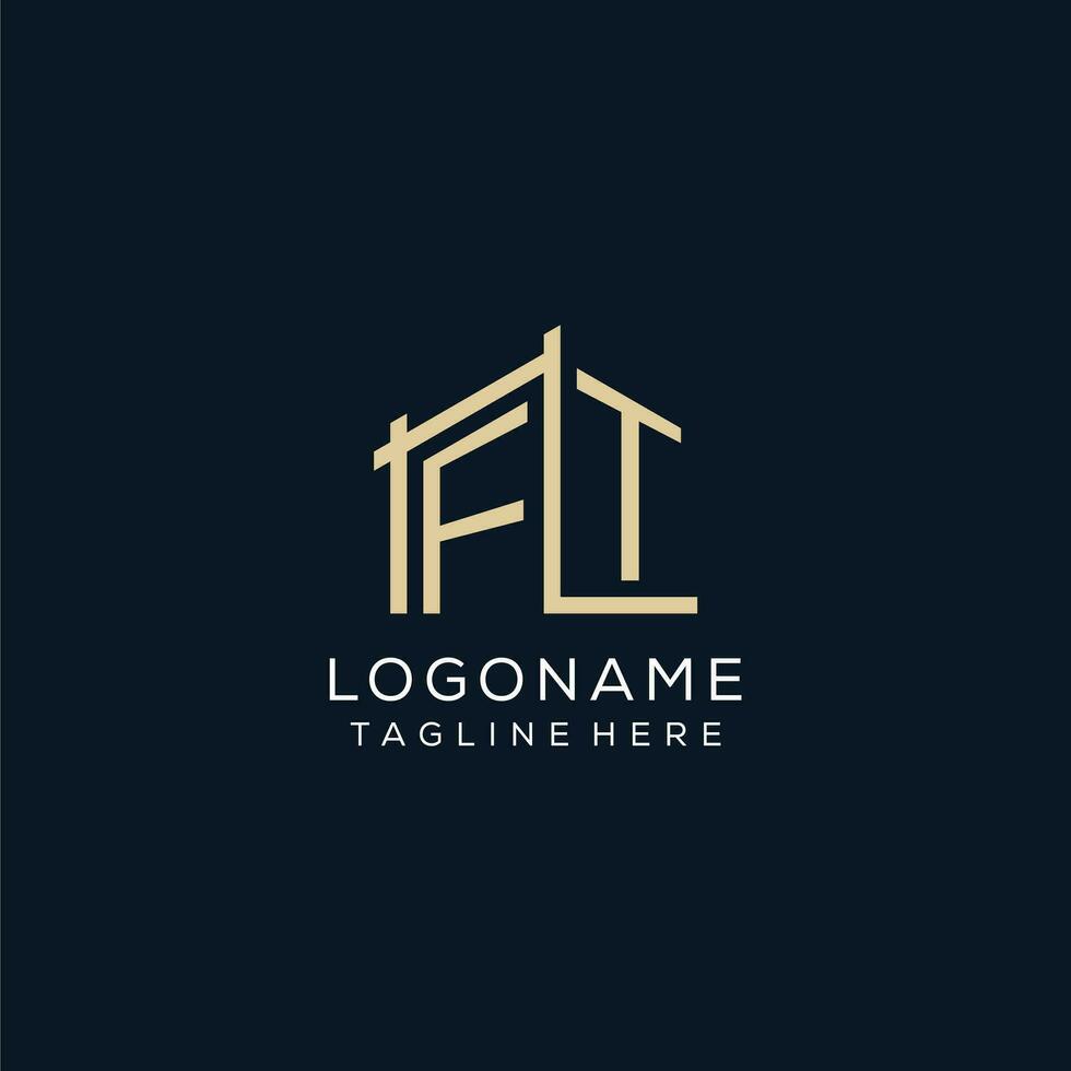 Initial FT logo, clean and modern architectural and construction logo design vector