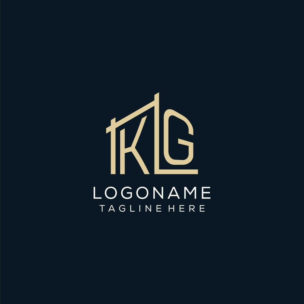 Initial KG logo, clean and modern architectural and construction logo design vector