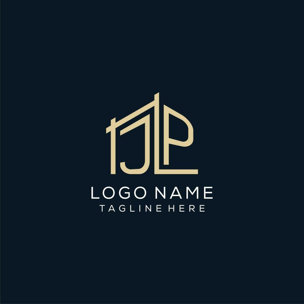 Initial JP logo, clean and modern architectural and construction logo design vector