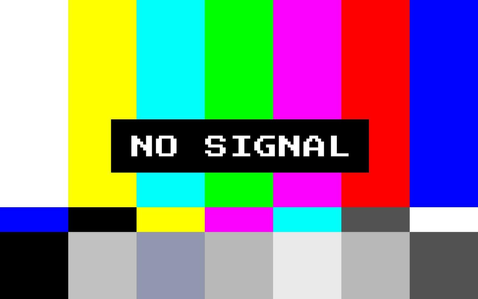 No señal vistoso error mensaje mostrando en televisión pantalla vector