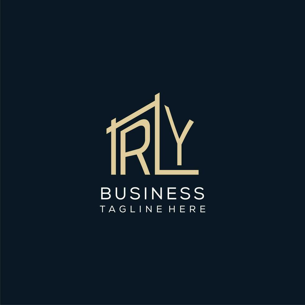 Initial RY logo, clean and modern architectural and construction logo design vector