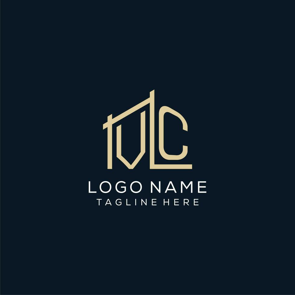 Initial VC logo, clean and modern architectural and construction logo design vector