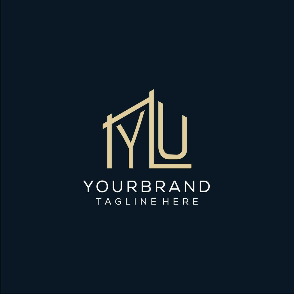 Initial YU logo, clean and modern architectural and construction logo design vector