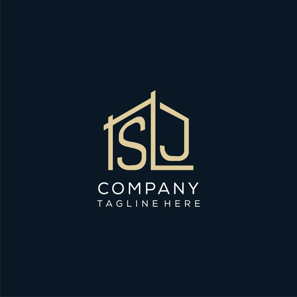 Initial SJ logo, clean and modern architectural and construction logo design vector