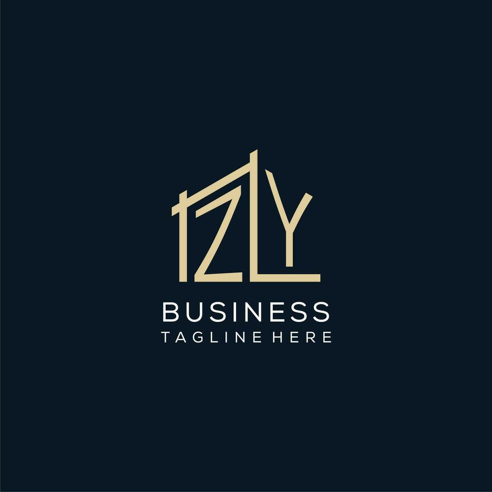 Initial ZY logo, clean and modern architectural and construction logo design vector