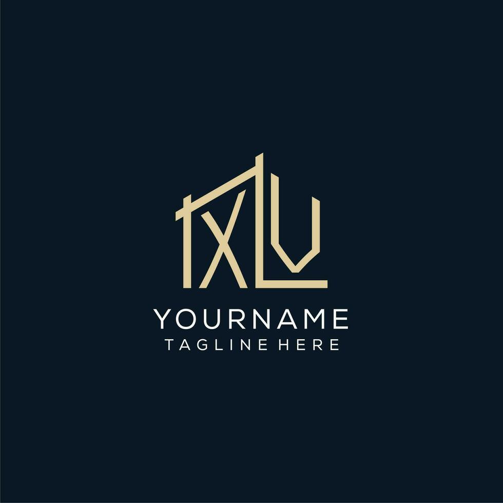 Initial XV logo, clean and modern architectural and construction logo design vector