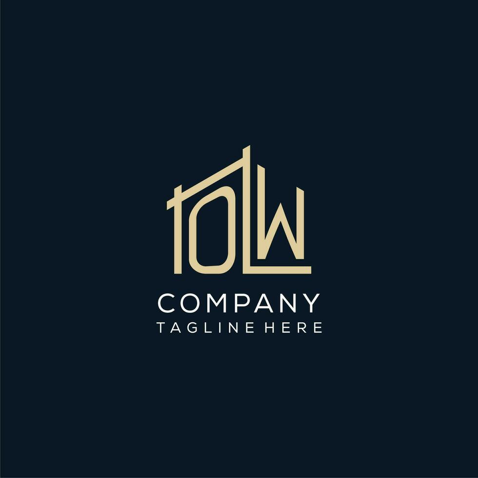 Initial OW logo, clean and modern architectural and construction logo design vector