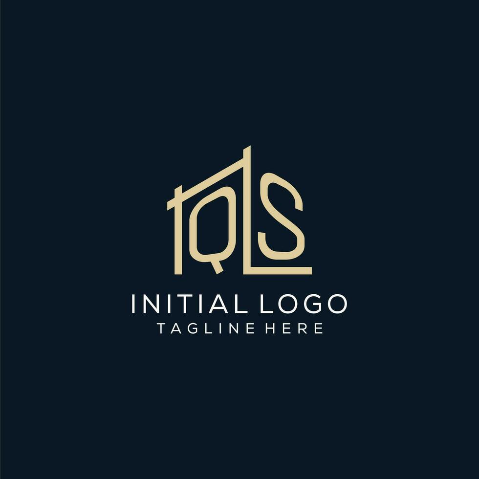 Initial QS logo, clean and modern architectural and construction logo design vector