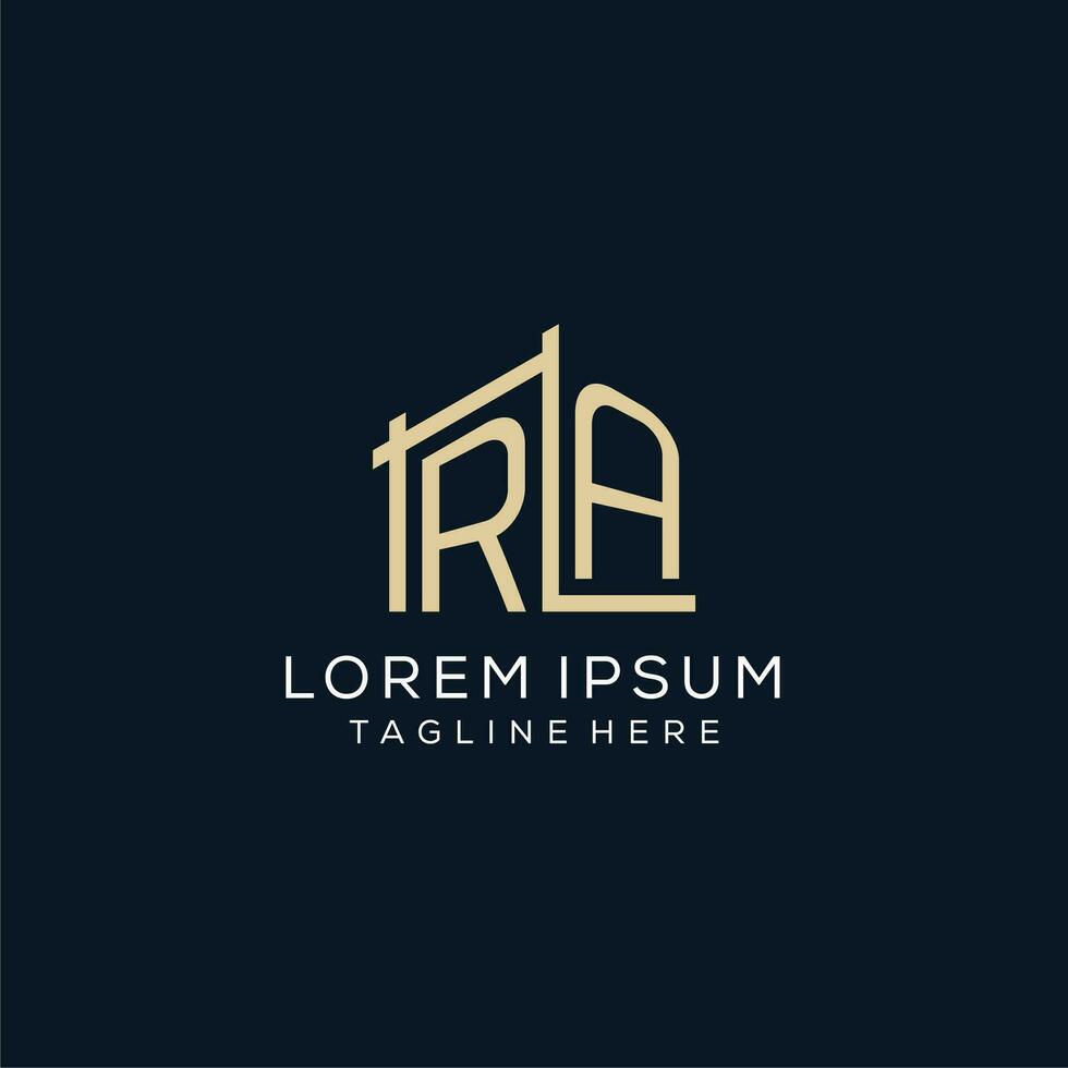 Initial RA logo, clean and modern architectural and construction logo design vector