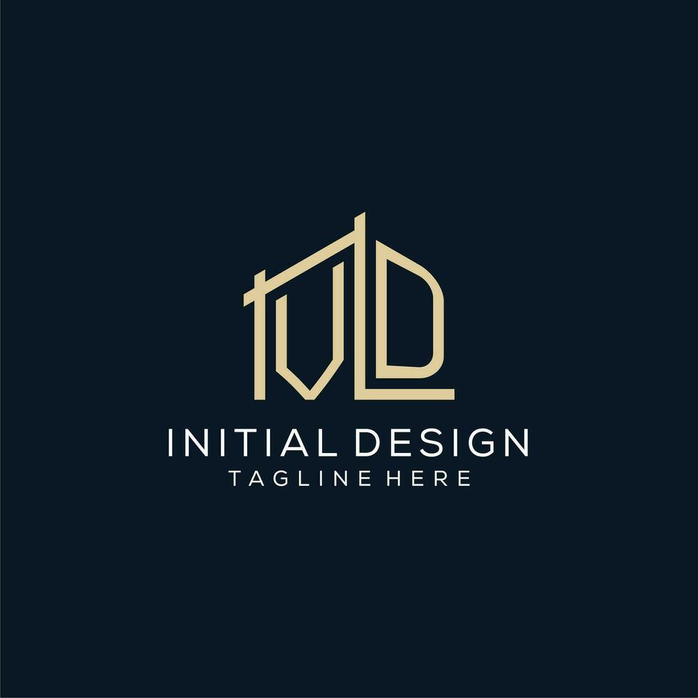 Initial VD logo, clean and modern architectural and construction logo design vector