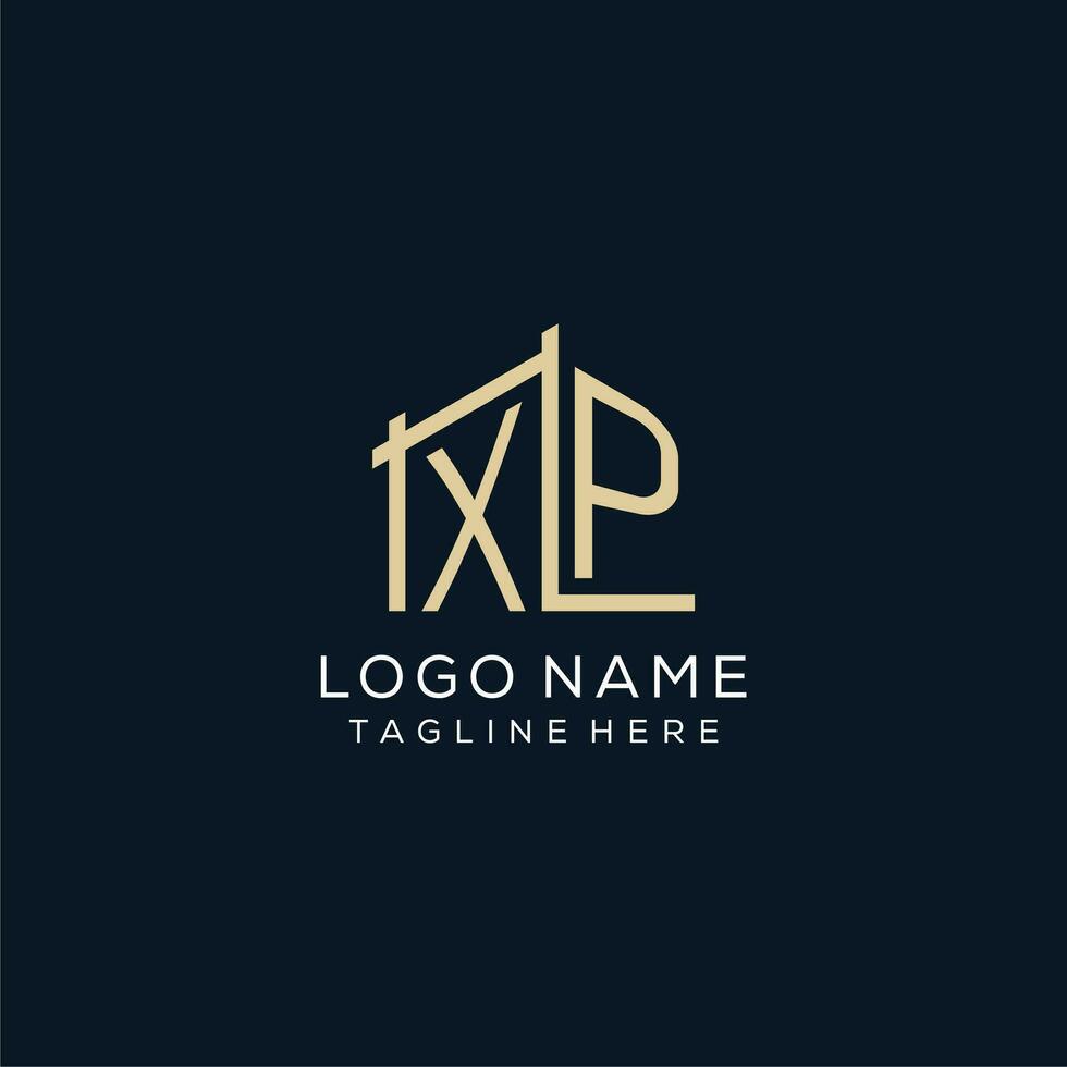 Initial XP logo, clean and modern architectural and construction logo design vector