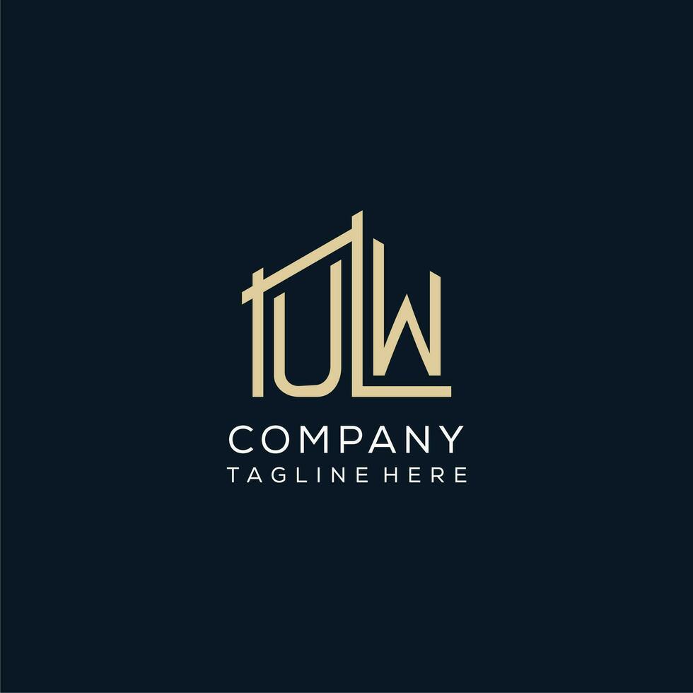 Initial UW logo, clean and modern architectural and construction logo design vector