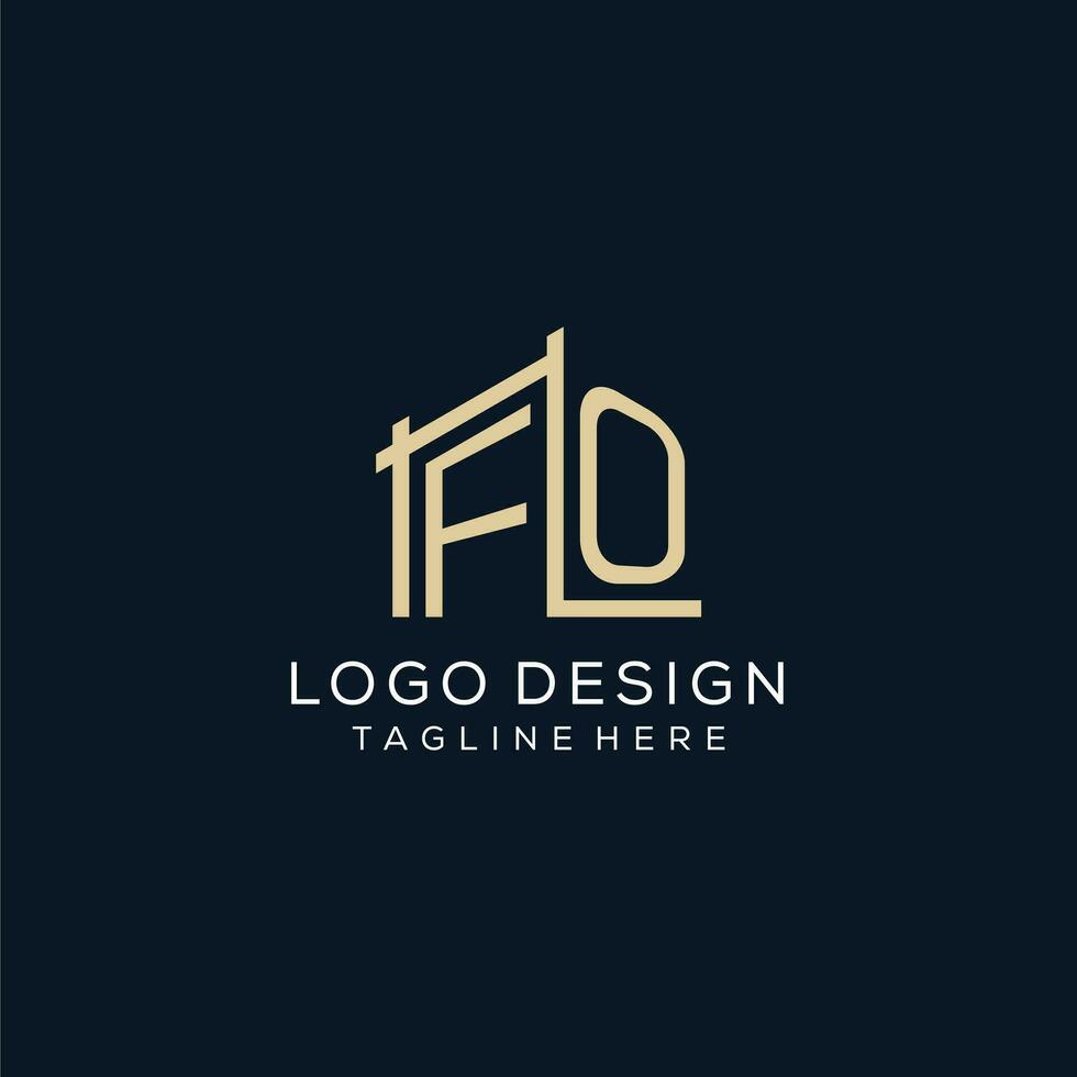 inicial fo logo, limpiar y moderno arquitectónico y construcción logo diseño vector