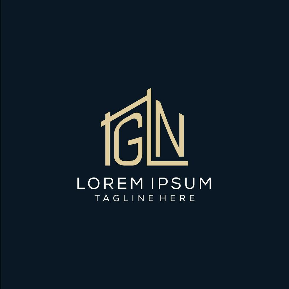 inicial gn logo, limpiar y moderno arquitectónico y construcción logo diseño vector
