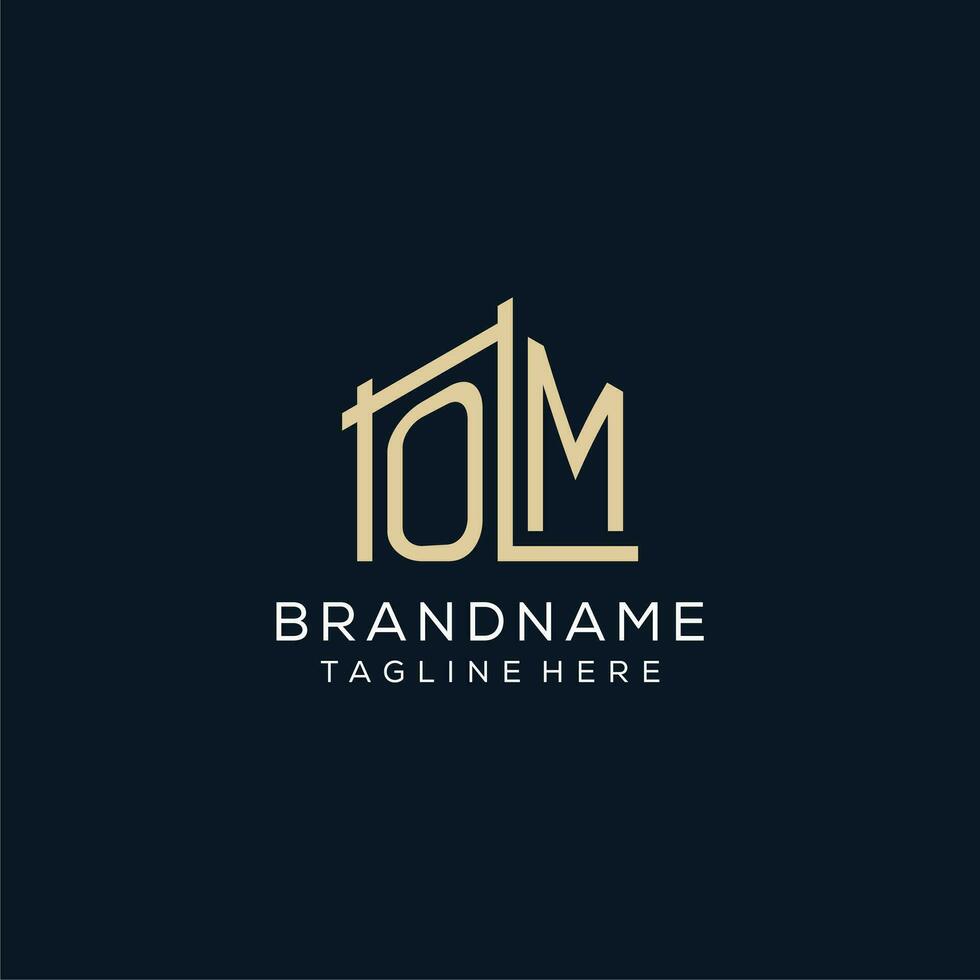Initial OM logo, clean and modern architectural and construction logo design vector