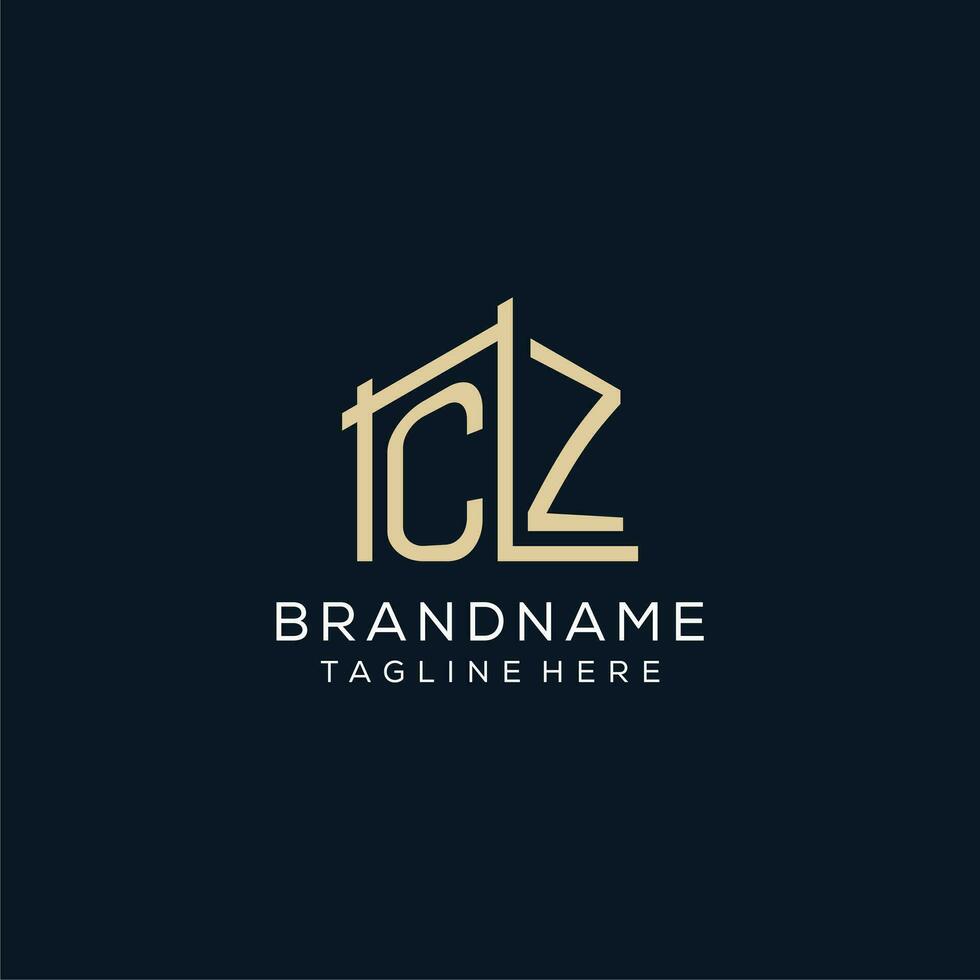 Initial CZ logo, clean and modern architectural and construction logo design vector