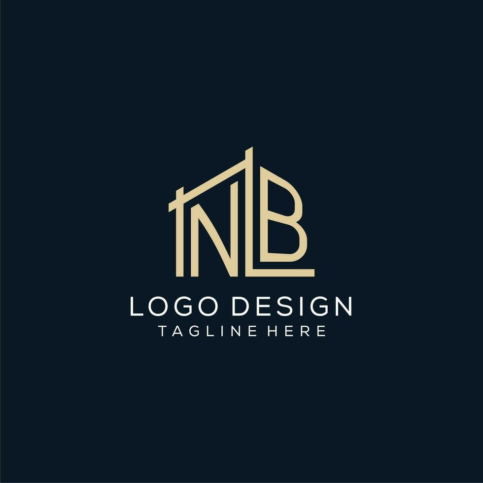 Initial NB logo, clean and modern architectural and construction logo design vector