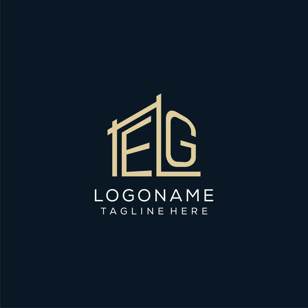 Initial EG logo, clean and modern architectural and construction logo design vector