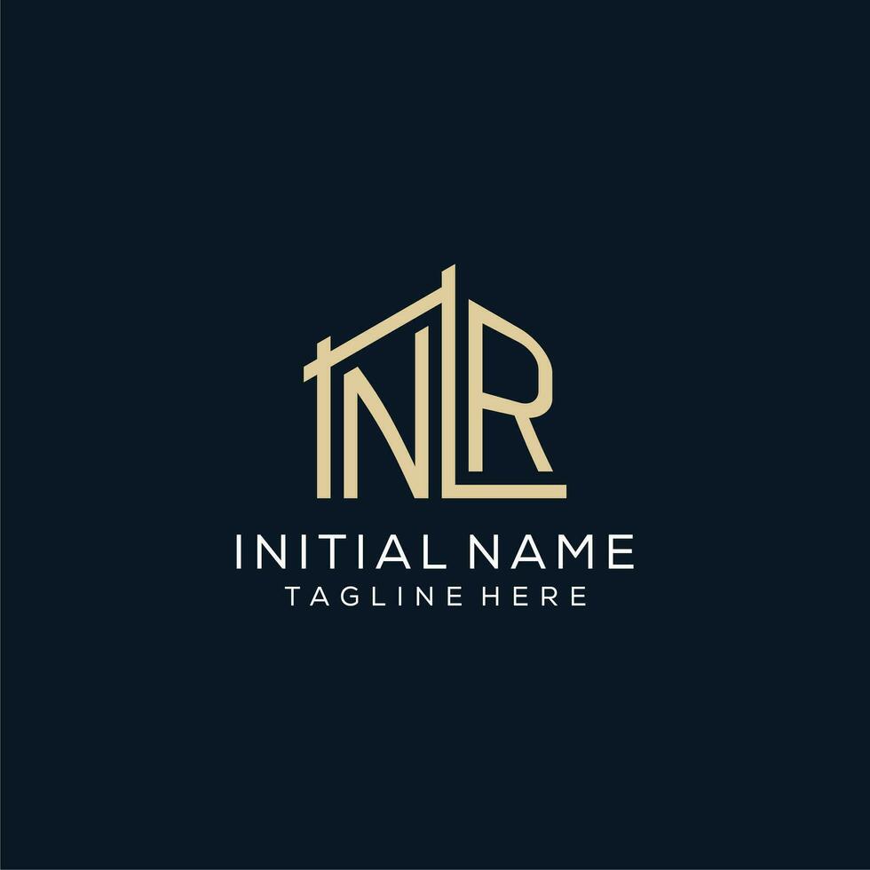 inicial nr logo, limpiar y moderno arquitectónico y construcción logo diseño vector