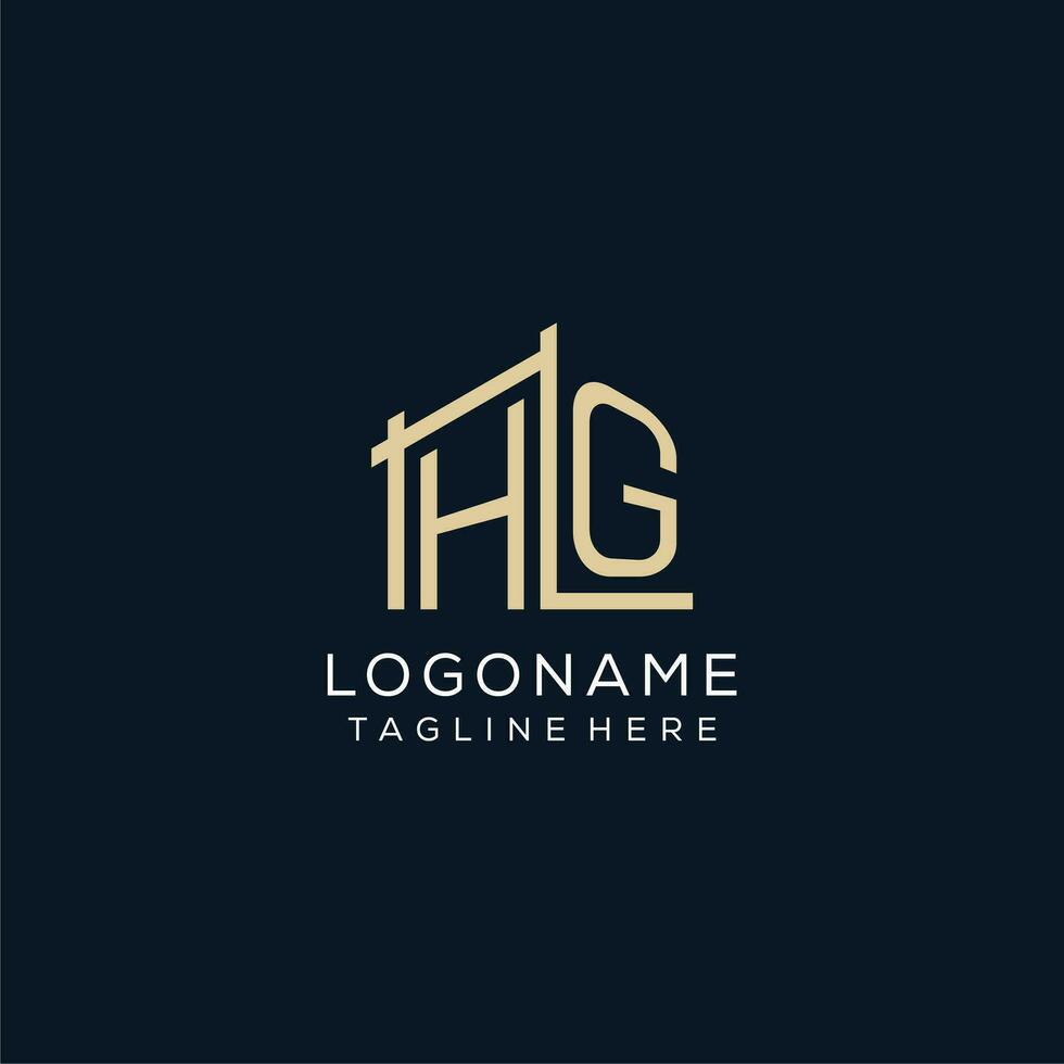 Initial HG logo, clean and modern architectural and construction logo design vector