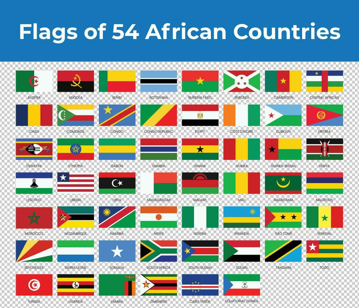 Flags of 12 African Countries vector