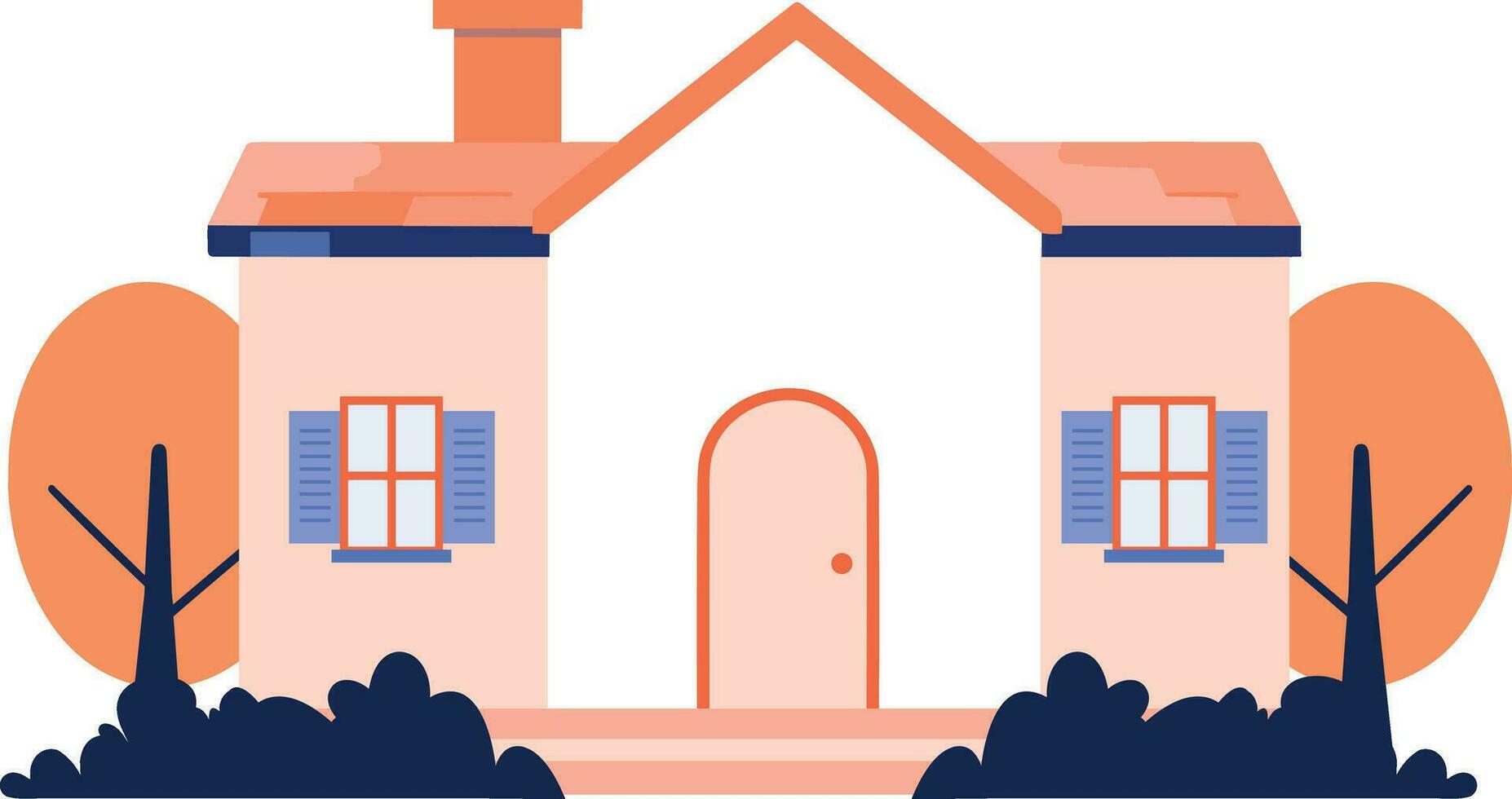 Hand Drawn House building in vintage style in flat style vector