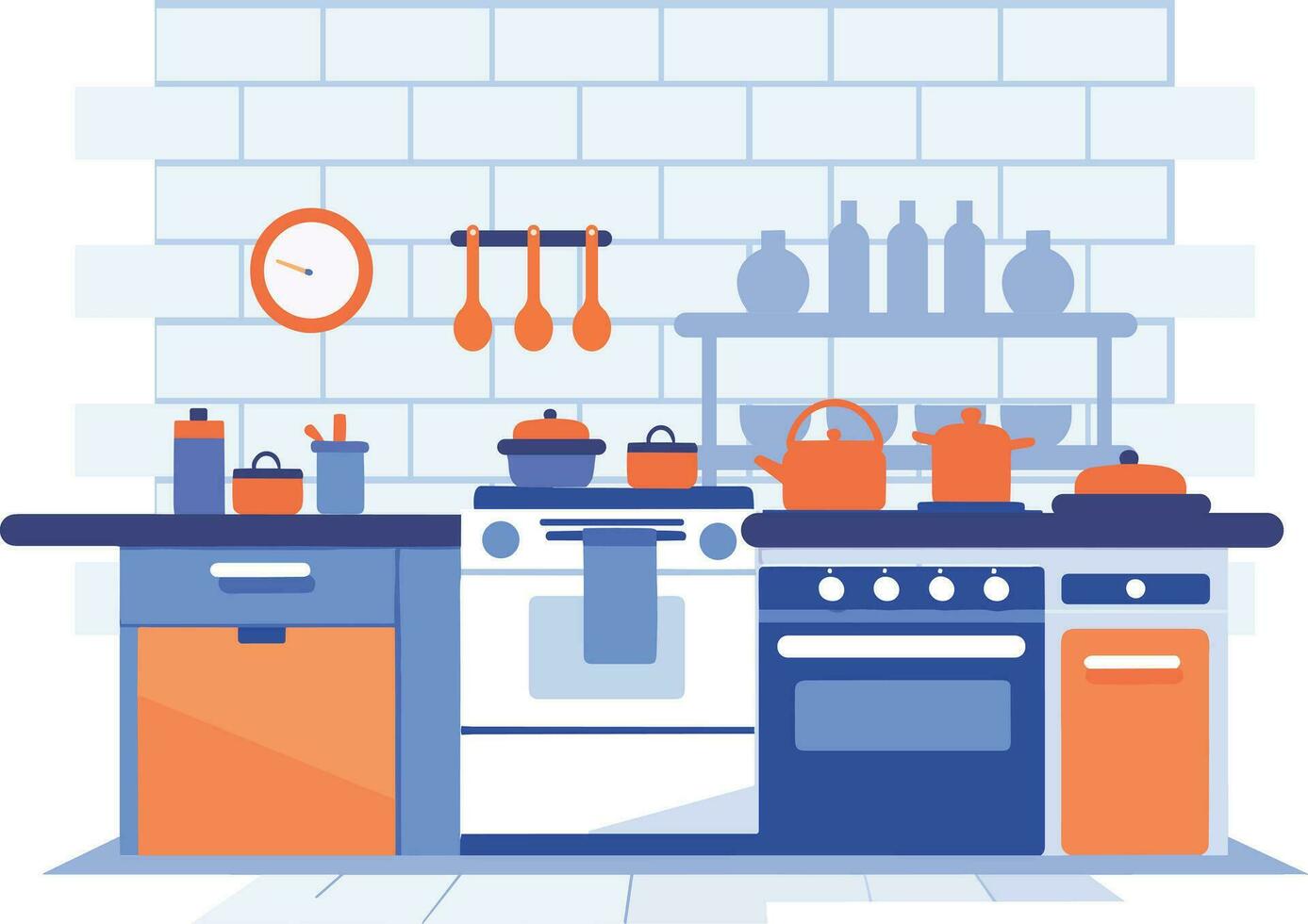 mano dibujado cocina en minimalista estilo en plano estilo vector