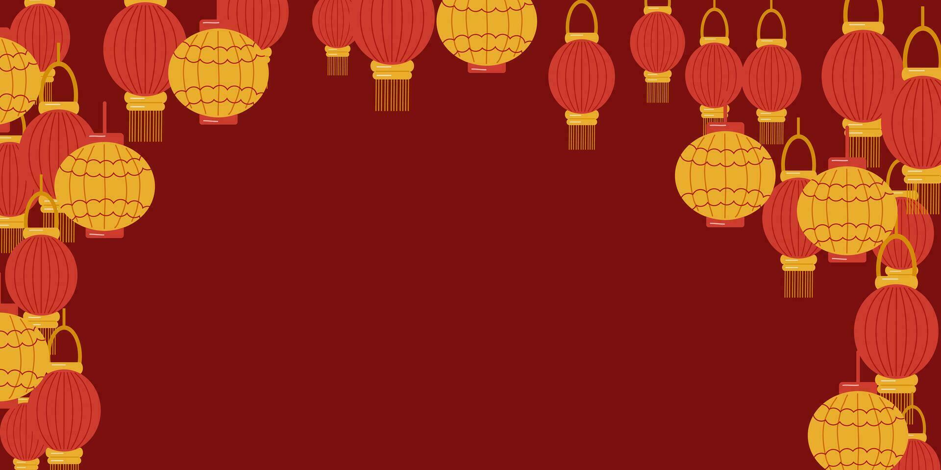 Background of Chinese lanterns. Chinese New Year. vector