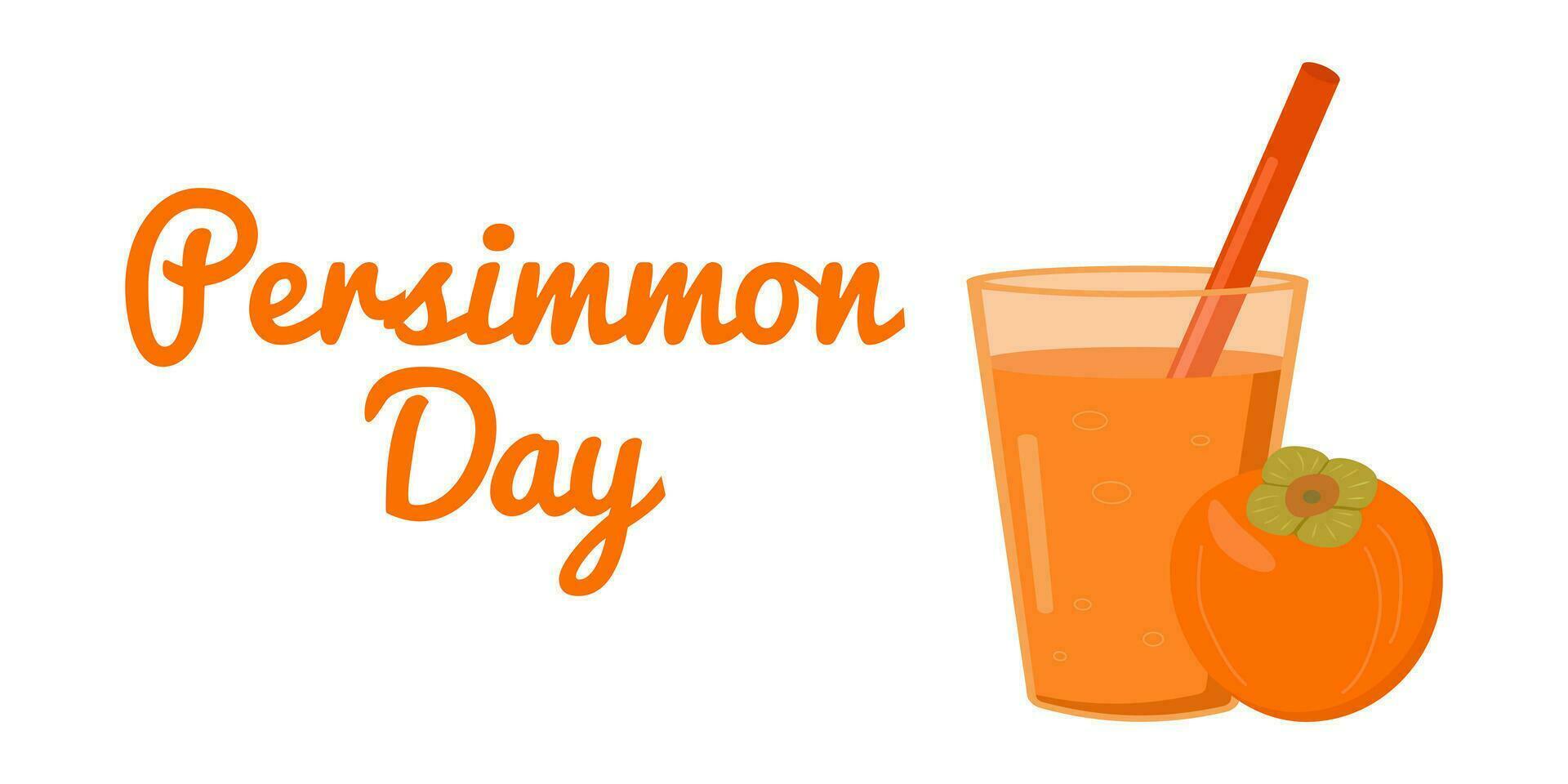 Persimmon Day illustration on a white background. vector