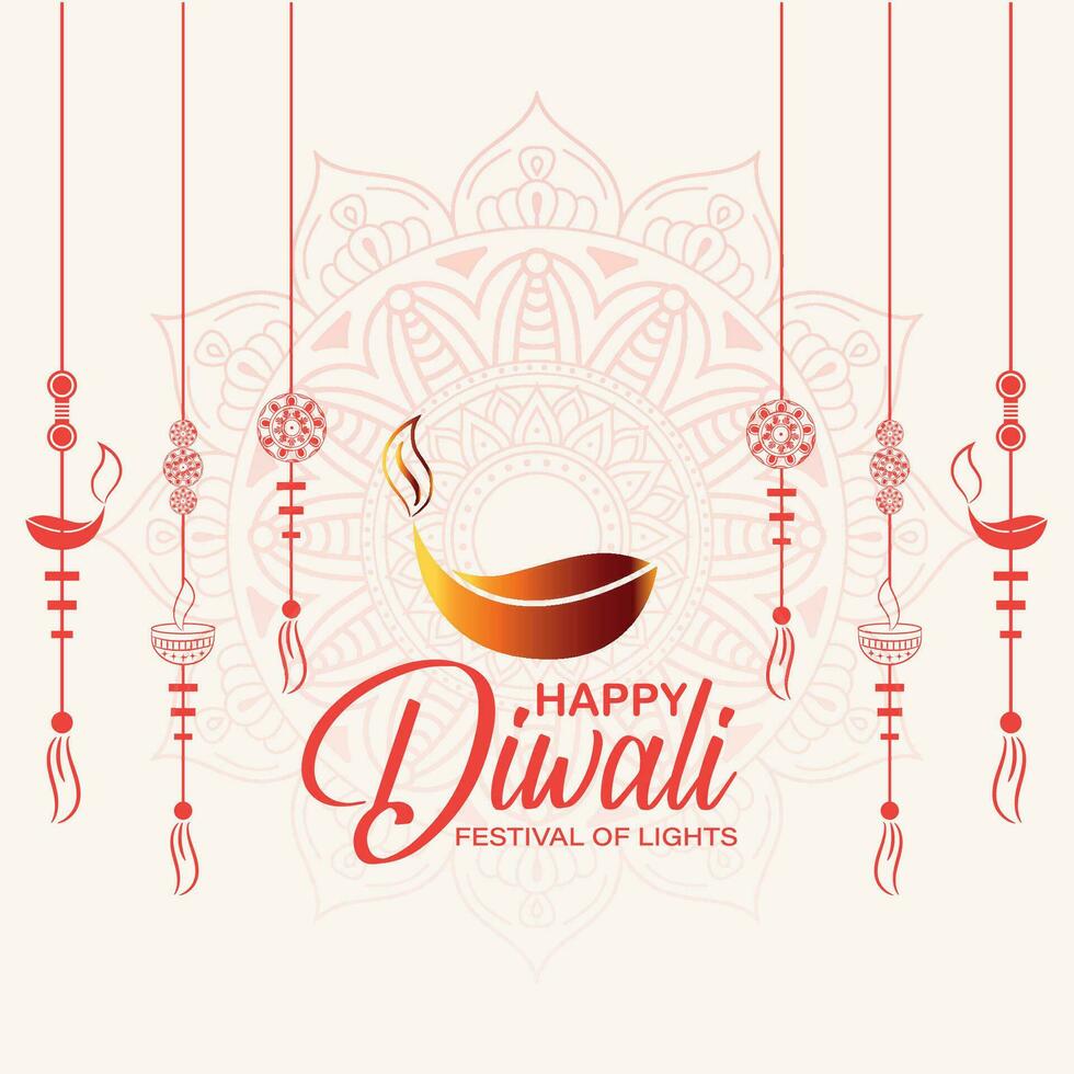 Happy Diwali, festival of lights, Paper Graphic of Indian Rangoli, golden lights, colorful decorative background, Blue magenta background vector