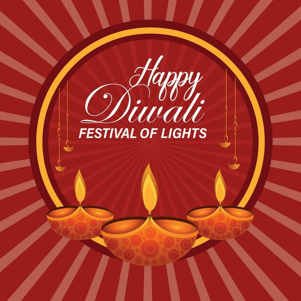 Happy Diwali, festival of lights, Paper Graphic of Indian Rangoli, golden lights, colorful decorative background, Blue magenta background vector