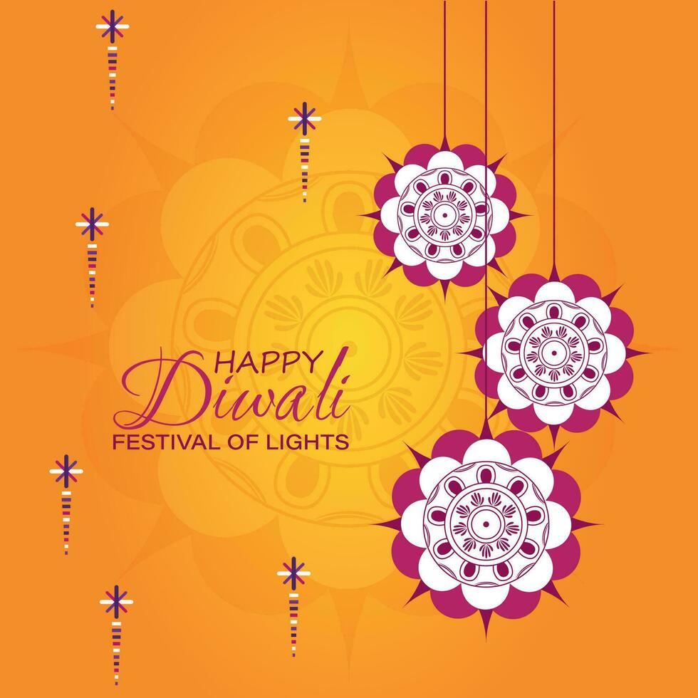 contento Día de la Independencia, festival de luces, papel gráfico de indio rangoli, dorado luces, vistoso decorativo fondo, azul magenta antecedentes vector
