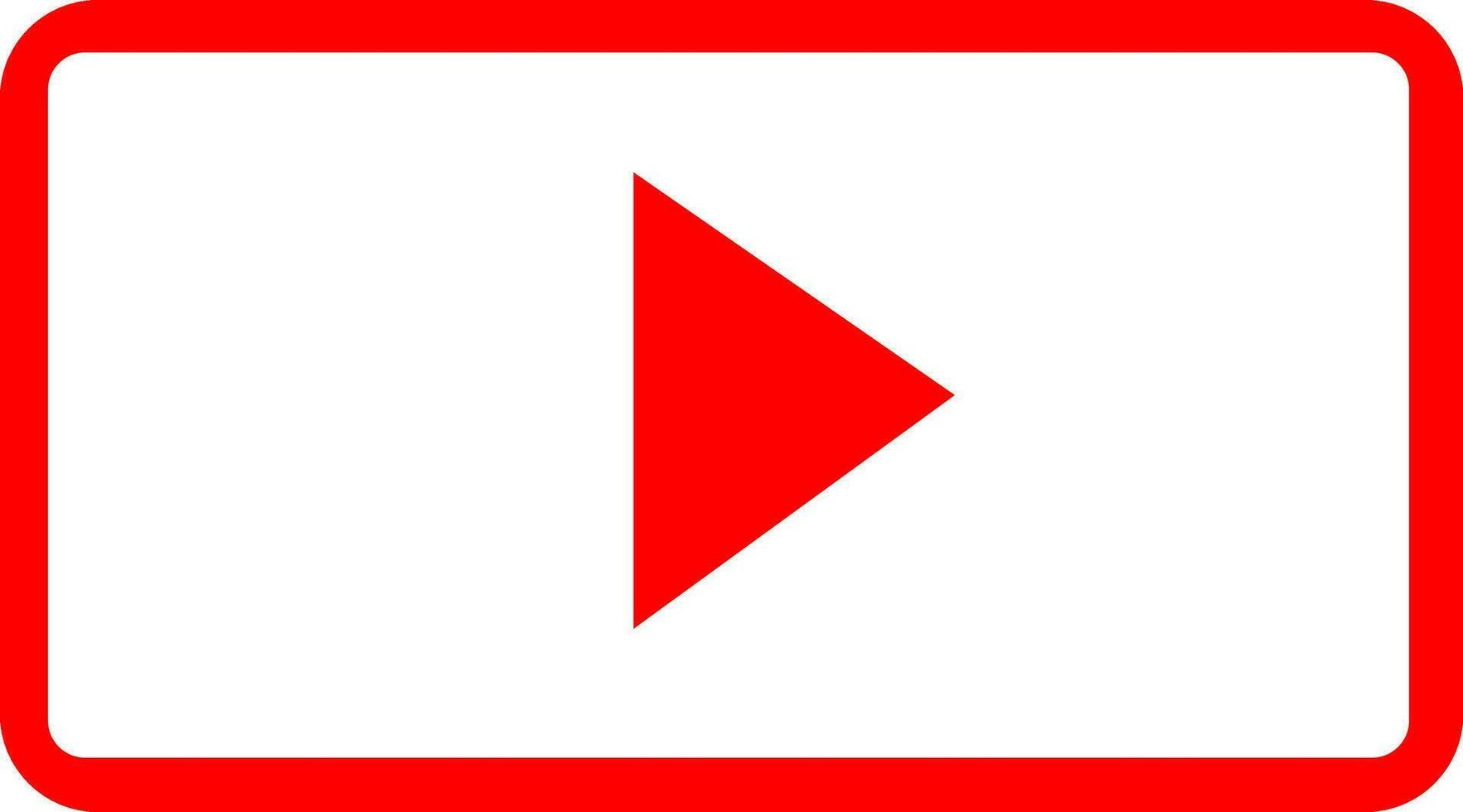 Live video streaming play button rectangular shape vector