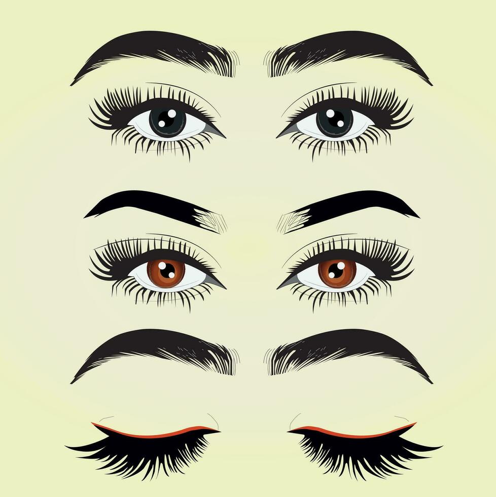 Beautiful girls eyes vector