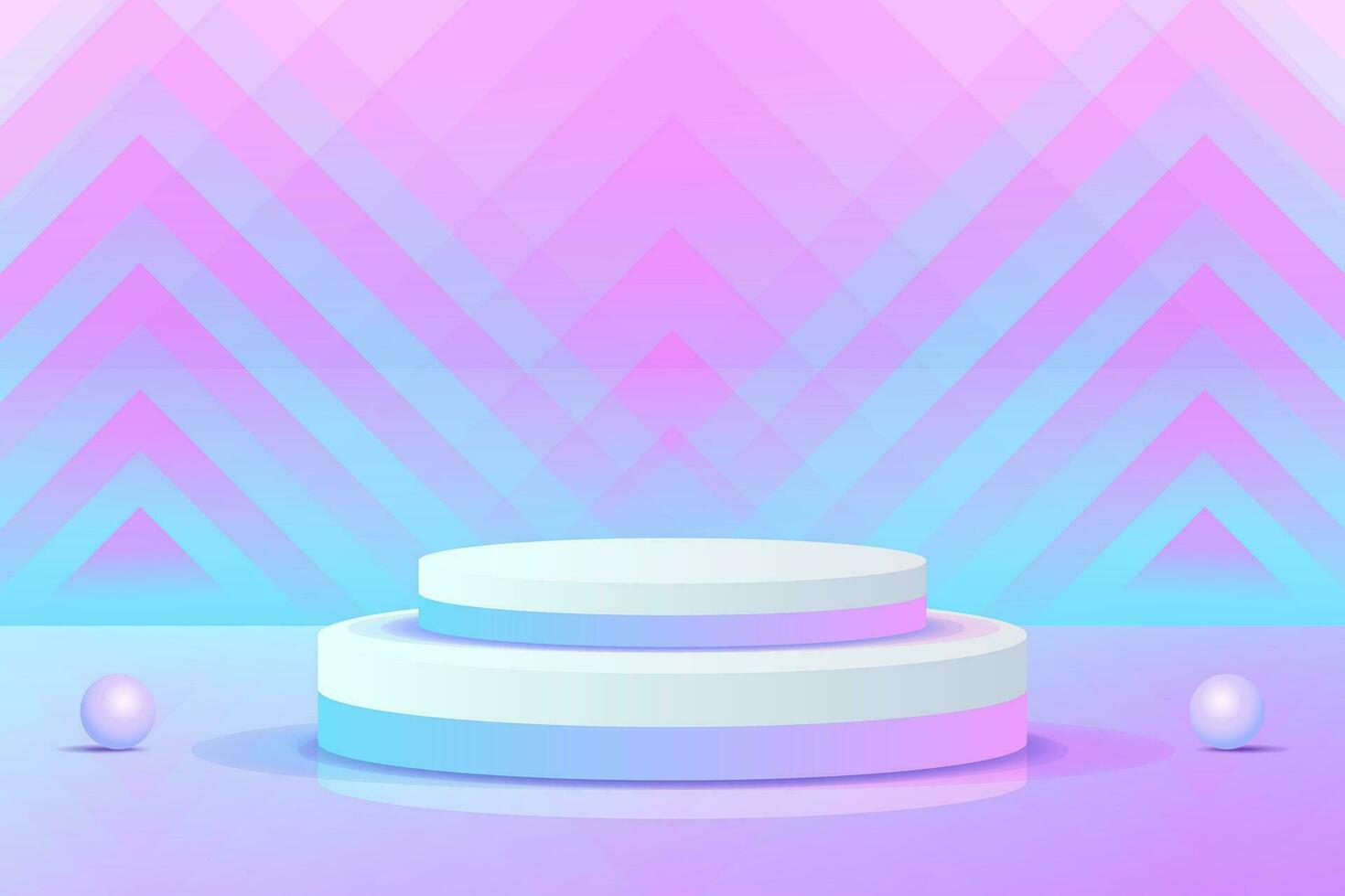 Set purple blue violet 3d object cylinder pedestal podium display gradient color minimal scene vector