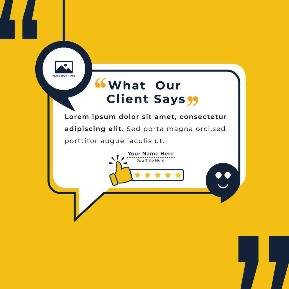 Client Or Customer Service Feedback Review Post Design Template vector