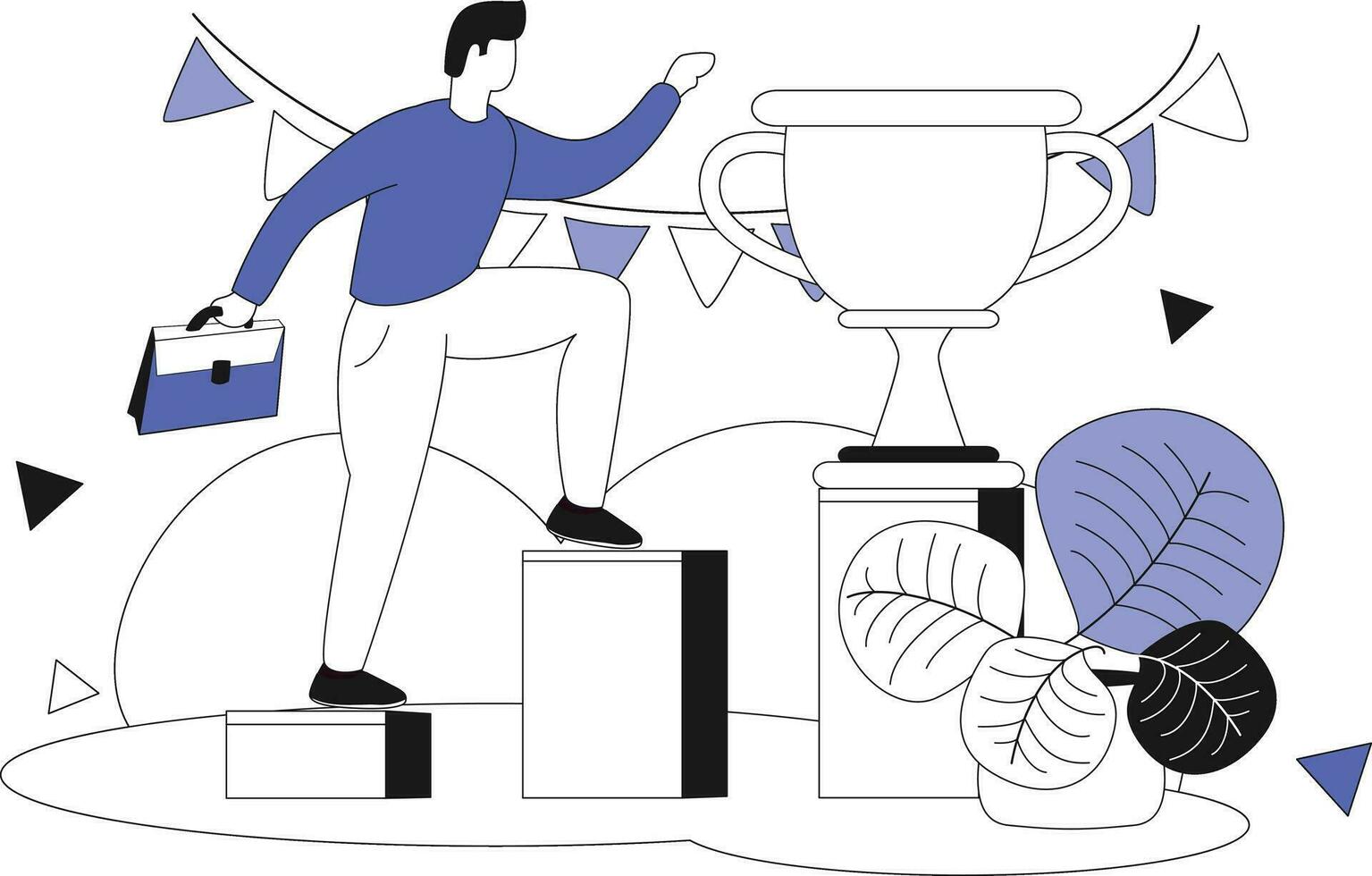 Successful target, Flat vector illustration