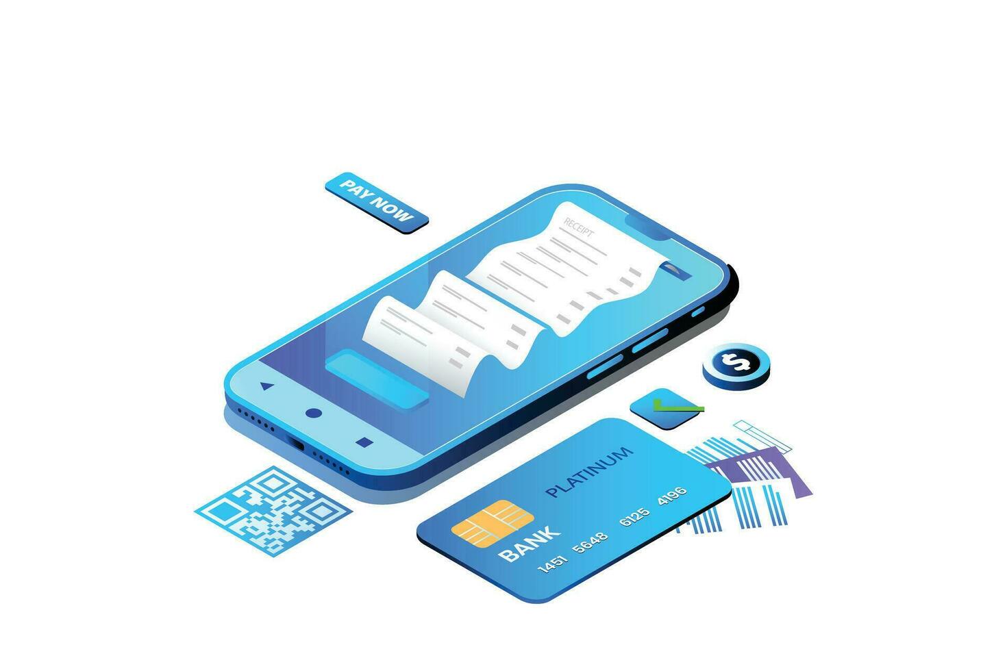 Online Payment App Isometric vector