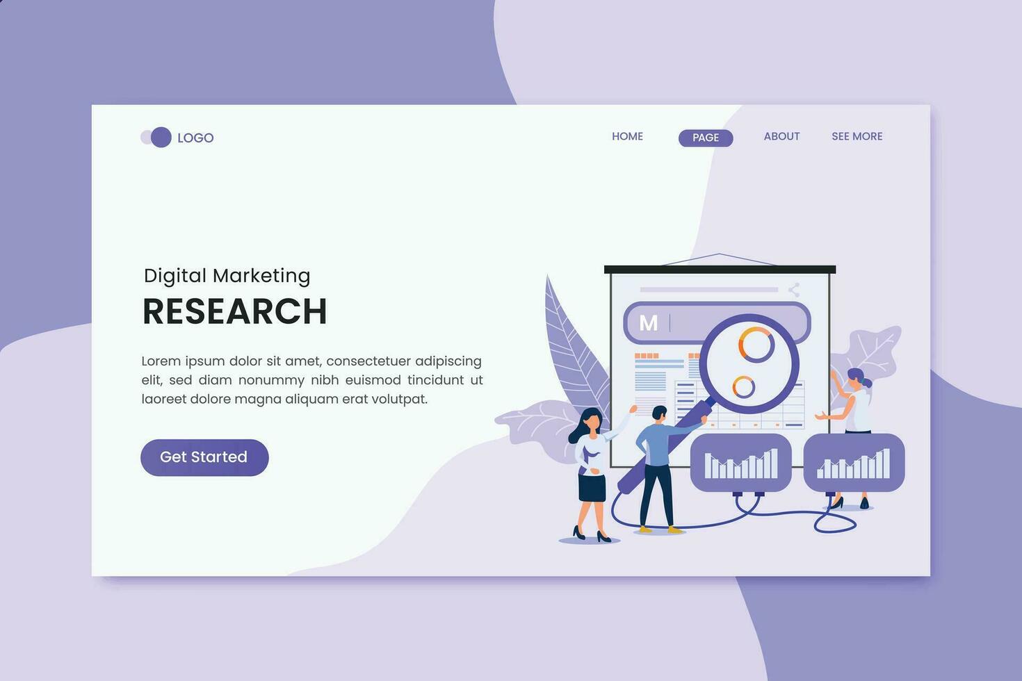 Survey Research Digital Marketing Landing Page vector