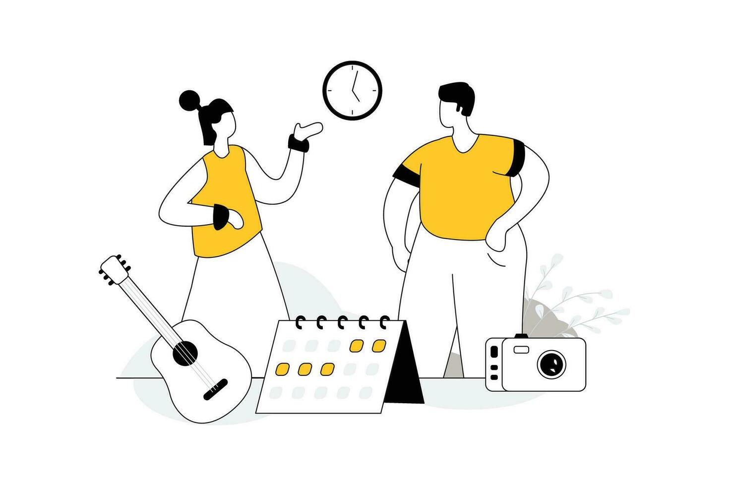 Choose a schedule, Travel Vectors Illustration Flat Line