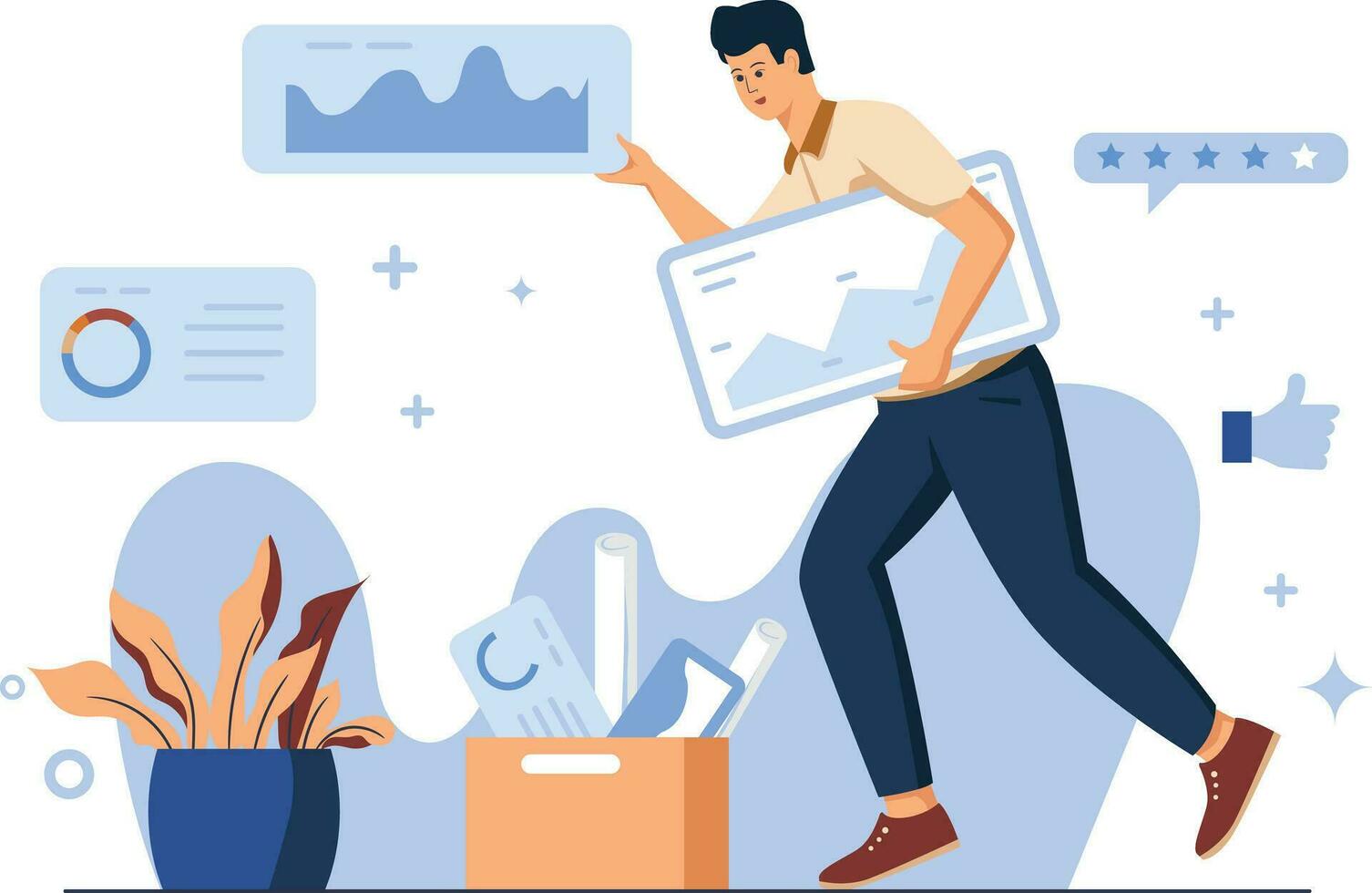 Data collection, Flat vector illustration
