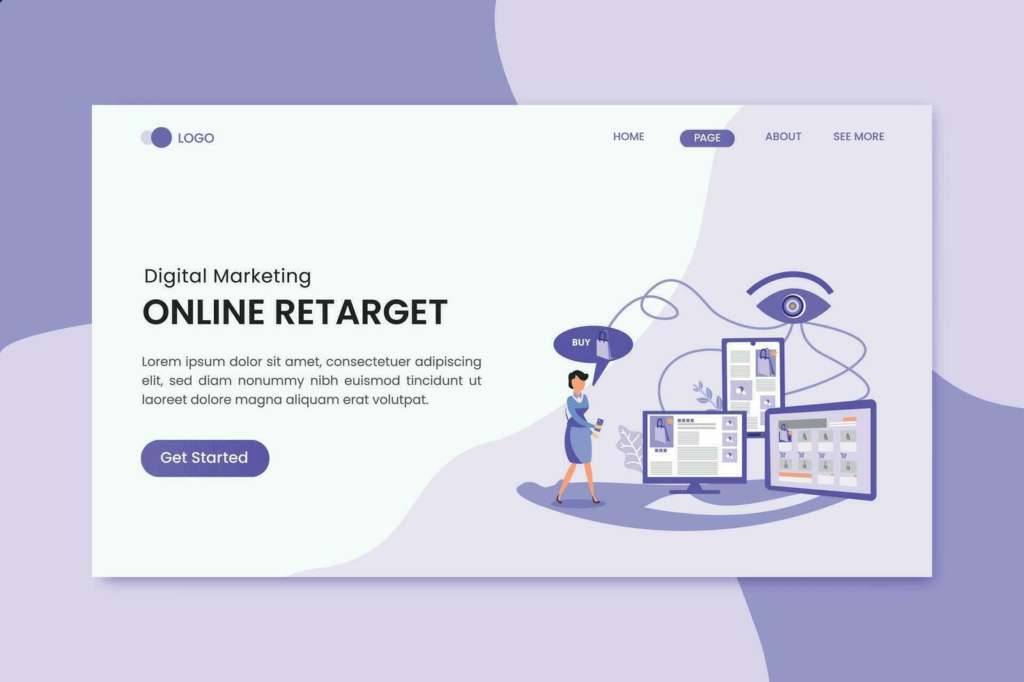 Retarget Marketing Landing Page vector