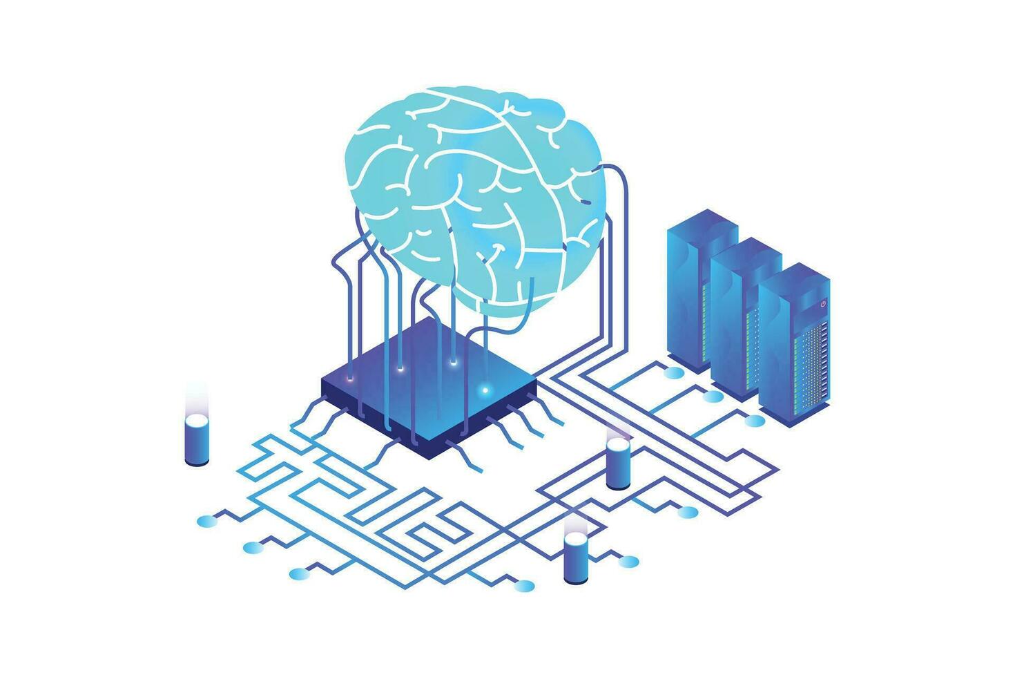 Artificial Intelligence Isometric vector