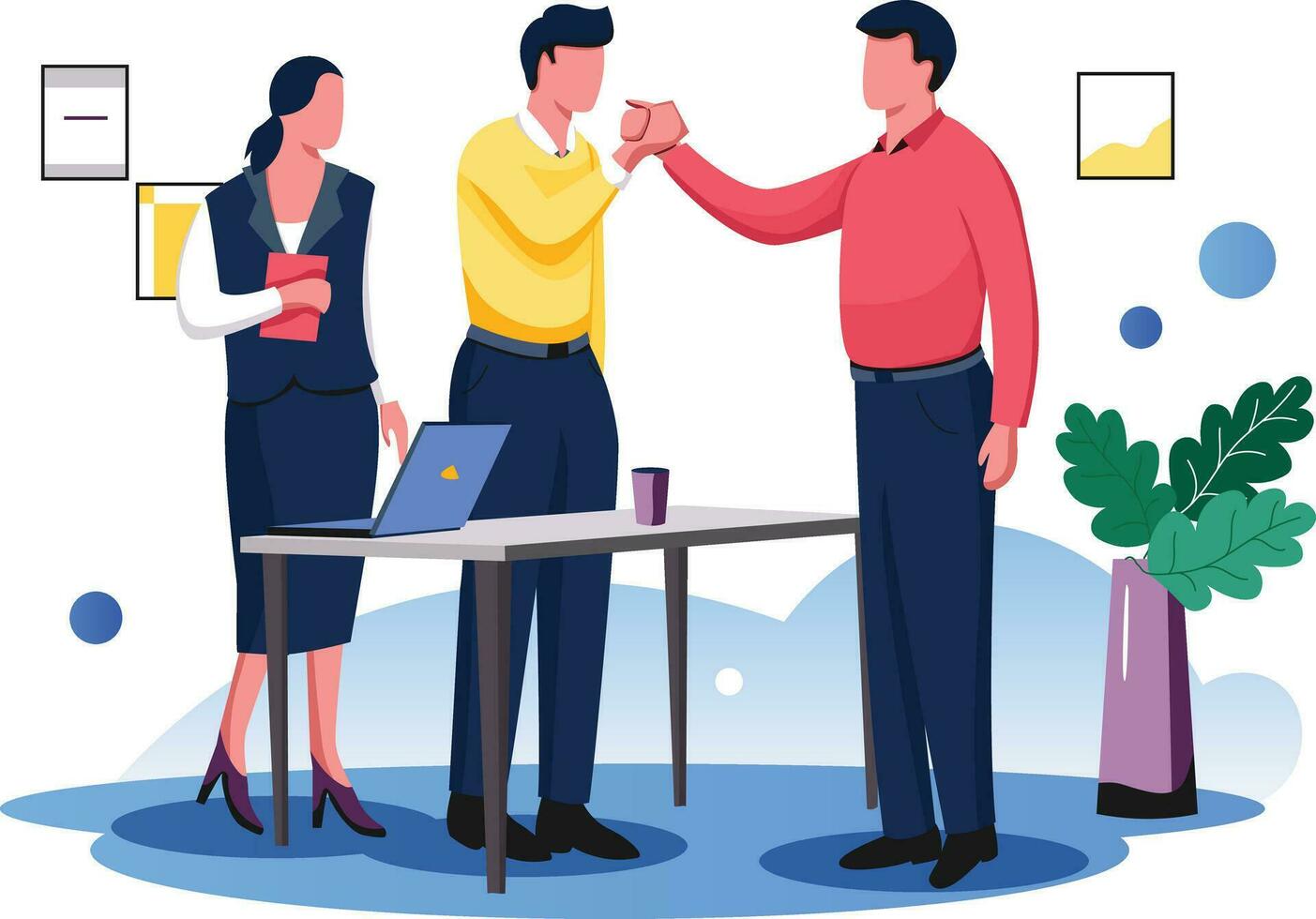 Business exchange, Flat vector illustration