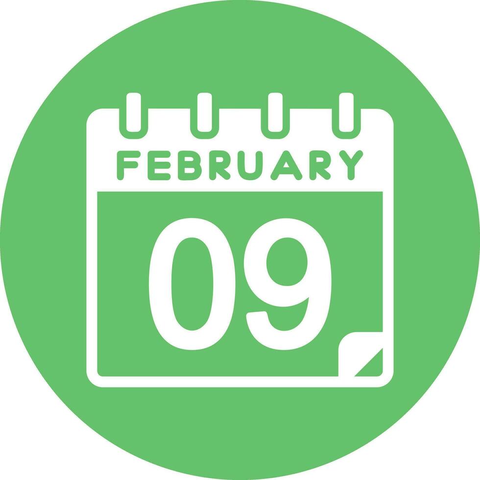 9 February Vector Icon