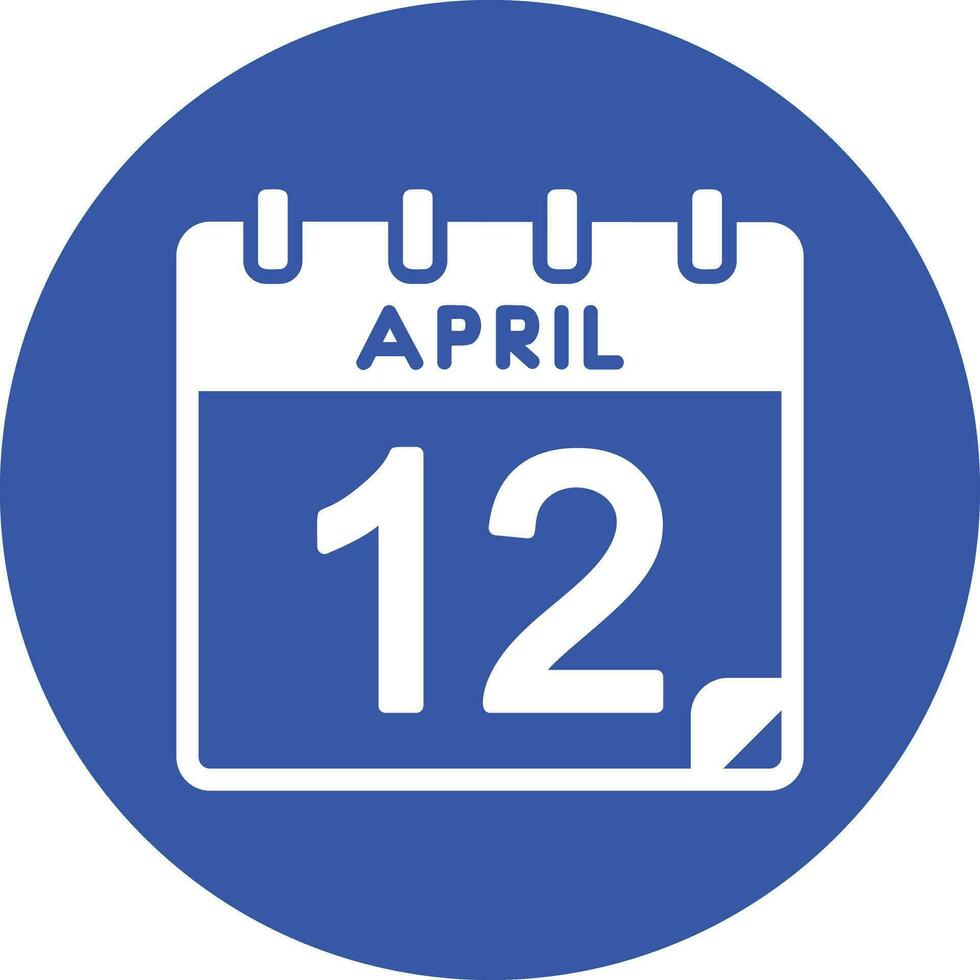 12 April Vector Icon