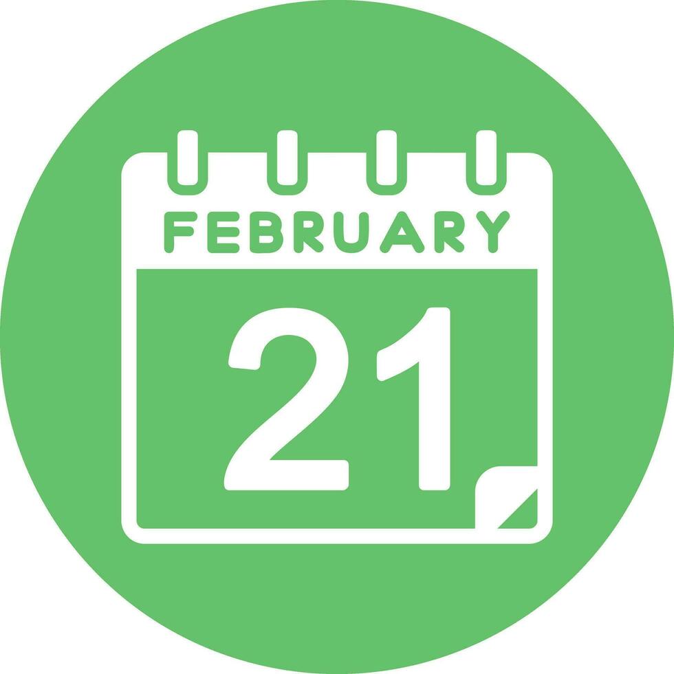 21 February Vector Icon