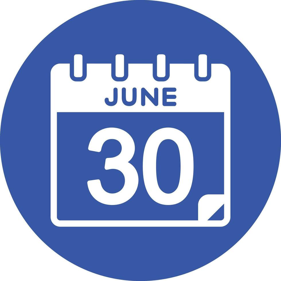 30 June Vector Icon