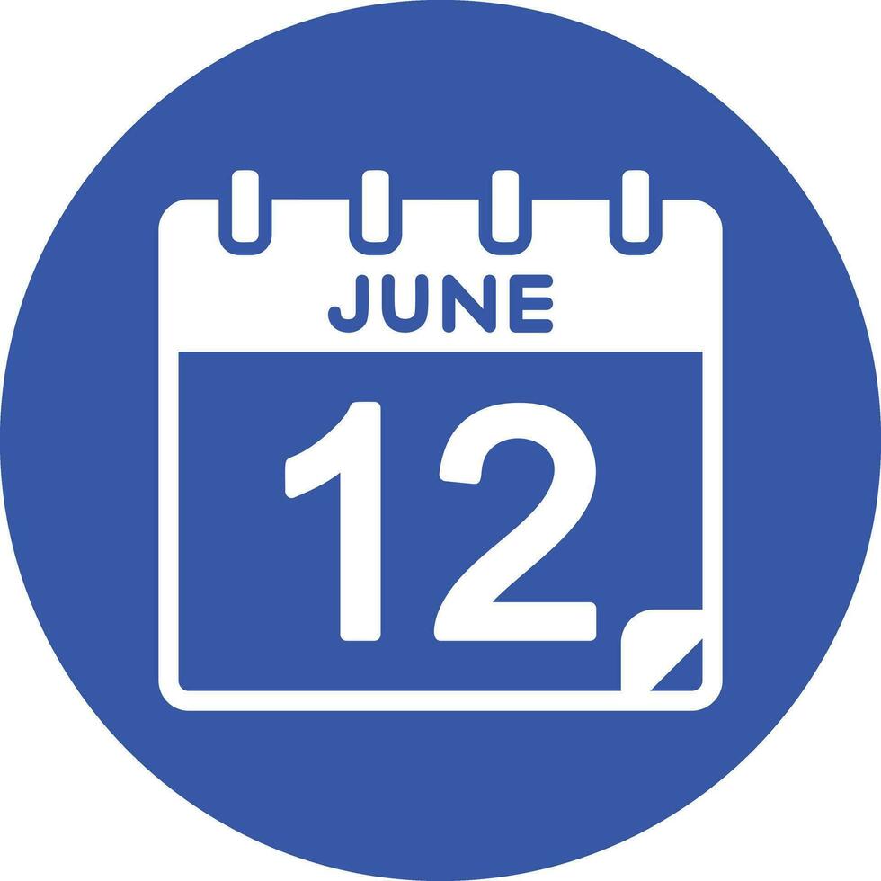12 June Vector Icon